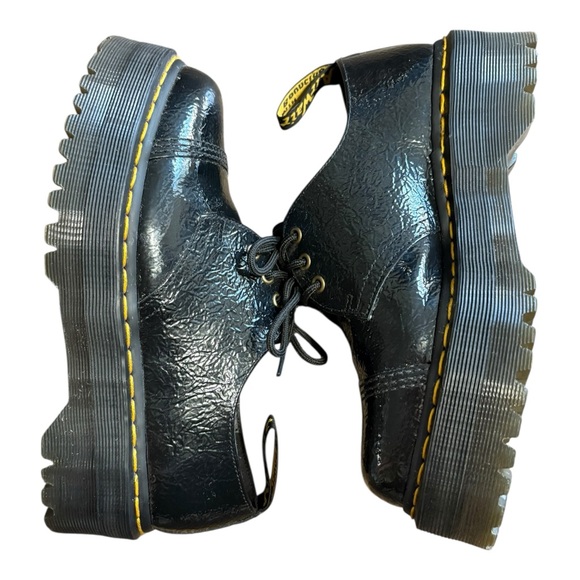 Dr. Martens 1461 Quad TC Distressed Patent Leather platform shoe‎ Ladies 9 Men 8